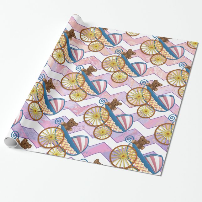 Papel De Regalo Cosas bebes rosas y agudas (Desenrollado)