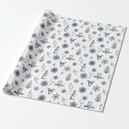 Papel de Regalo Cosas de Invierno - Nieve + Crepús