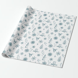 Papel de regalo Cosas de Invierno - Nieve + Pavo R