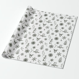 Papel de Regalo Cosas de Invierno - Nieve + Pino