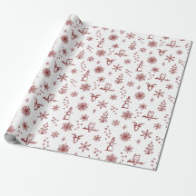 Papel de Regalo Cosas de Invierno - Nieve + Rubí
