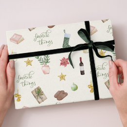 Papel De Regalo Cosas favoritas con patrones de Navidades de vacac
