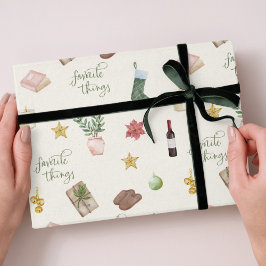 Papel De Regalo Cosas favoritas con patrones de Navidades de vacac