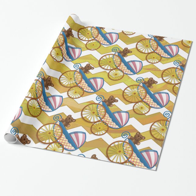 Papel De Regalo Cosas para bebés de piña (Desenrollado)