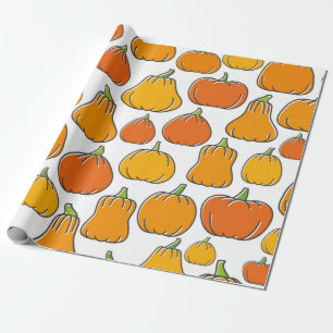 Papel De Regalo Cosecha de calabaza sin costuras. Orano maduro