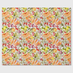 Papel De Regalo Cosecha de jardín de cocina Frutas y verduras de a