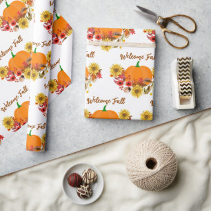 Papel De Regalo Cosecha de otoño rústica / Bienvenida manualidad d