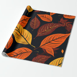 Papel De Regalo Cosecha dorada: impresiones de hojas de otoño