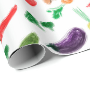 Papel De Regalo Cosecha verduras tomate pimienta hongo de zanahori