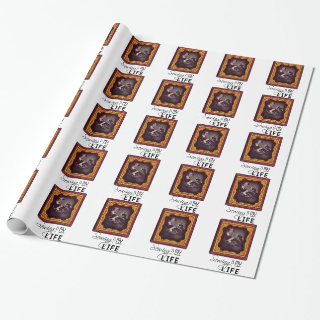 Papel De Regalo Coser es mi vida (Desenrollado)