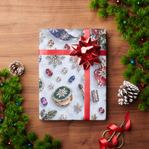 Papel De Regalo Cosméticos de joyas azules zafiro Navidad