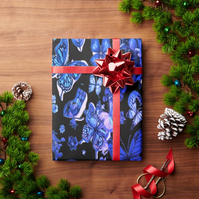 Papel De Regalo Cosmic Moonlight Black Wrapping Elegant (Regalo de vacaciones)