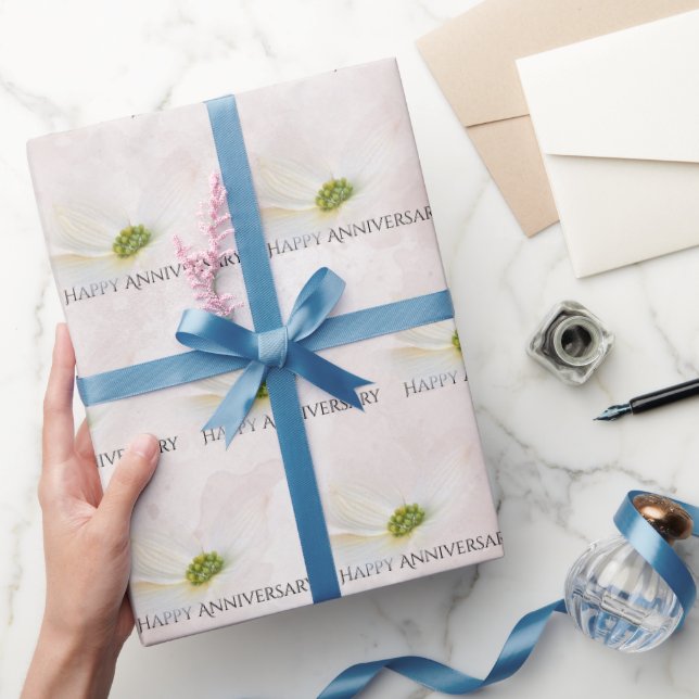 Papel De Regalo Cosmos De Aniversario En Rubor Pink (Regalar)