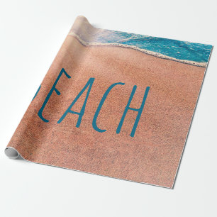 Papel De Regalo Costa de la Onda Azul de la Costa de la Marea Aren