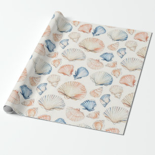 Papel De Regalo Costa Rústica - Aguas marinas, pez estrella, arrec