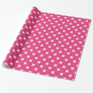 Papel De Regalo Costillas cruzadas blancas en fucsia