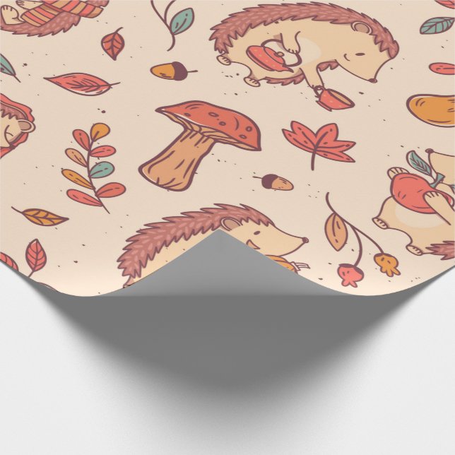 Papel De Regalo Cosy Autumn Hedgehog (Esquina)
