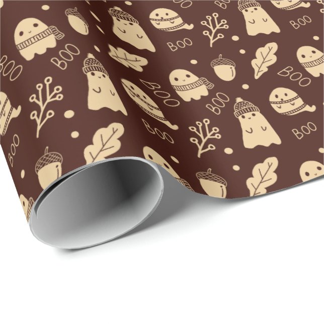 Papel De Regalo Cosy Fantasma De Caída (Esquina del rollo)