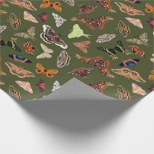 Papel De Regalo Cottagecore Moth Green