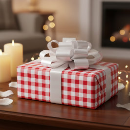 Papel De Regalo Country Picnic Red & White Gingham Checked