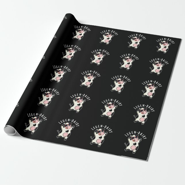 Papel De Regalo Cow Pun Dark BG Funny Legen-dairy (Desenrollado)