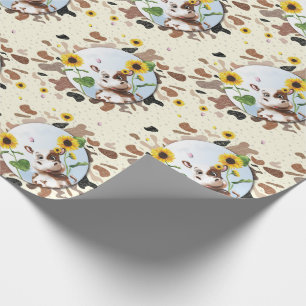 Papel De Regalo Cow Sunflower Farm