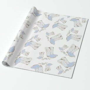 Papel De Regalo Cowboy Baby Shower Country Western Blue Boy