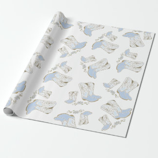 Papel De Regalo Cowboy Baby Shower Country Western Blue Boy