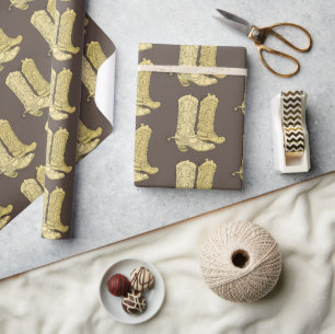 Papel De Regalo Cowboy Boots de Cream Brown