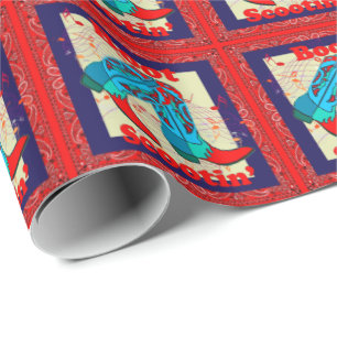 Papel De Regalo Cowboy Boots Occidental baila Scootin de arranque 