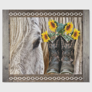 Papel De Regalo Cowboy Caballo Boots Junta de los girasoles