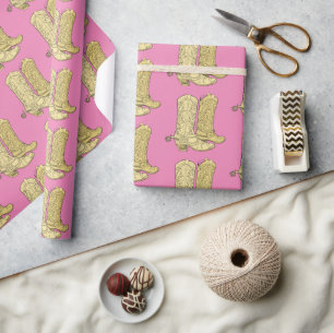 Papel De Regalo Cowboy Cowboy Cream Rosa