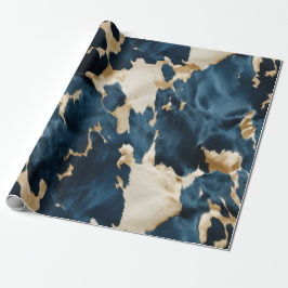 Papel De Regalo Cowboy Cowgirl Piel de vaca de Western Blue Cream 