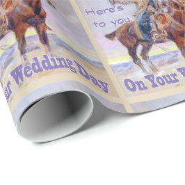 Papel De Regalo Cowboy Occidental Sobre El Regalo Del Boda De Caba