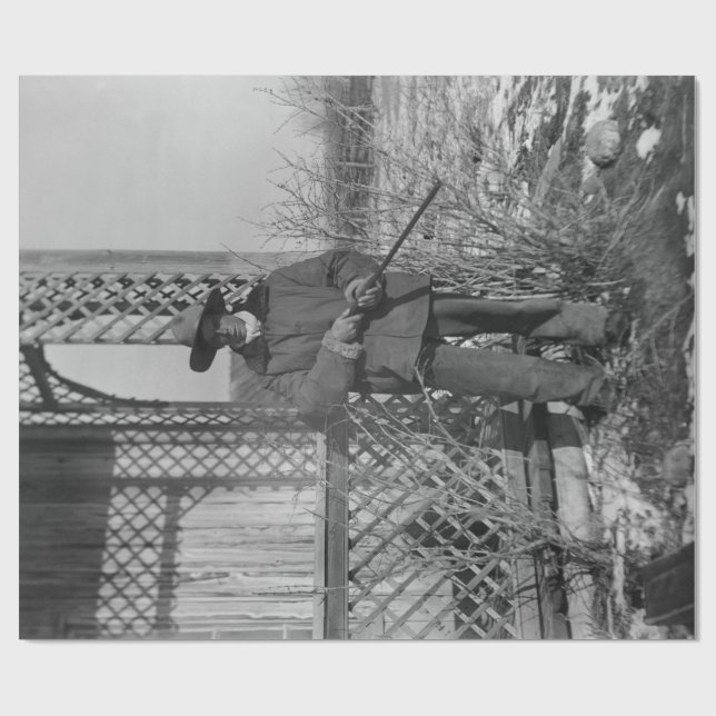 Papel De Regalo Cowboy Rancher o canadiense fuera del viejo oeste (Superficie plana)