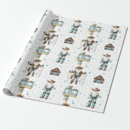 Papel De Regalo Cowboy Santa