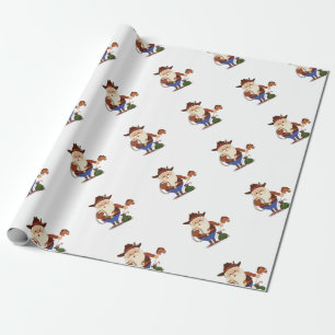 Papel De Regalo Cowboy Santa Claus