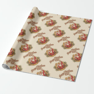 Papel De Regalo Cowboy Santa Claus