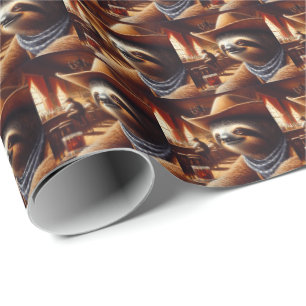 Papel De Regalo Cowboy Sloth en Saloon