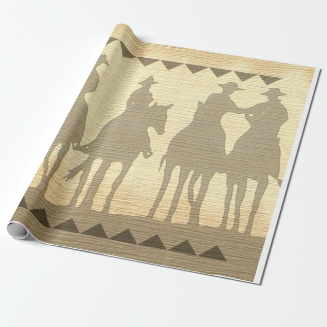 Papel De Regalo Cowboys western roundup southwest wrapping paper (Desenrollado)