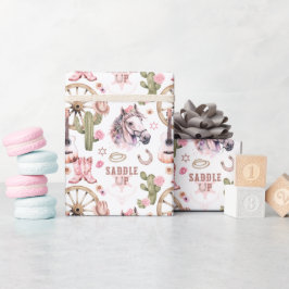 Papel De Regalo Cowgirl Boots & Horse Gift Wrap