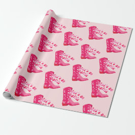 Papel De Regalo Cowgirl guisantes rosados de botas Vamos chicas