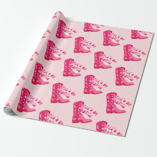 Papel De Regalo Cowgirl guisantes rosados de botas Vamos chicas