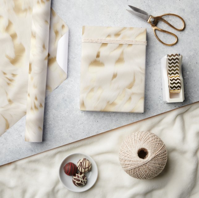 Papel De Regalo Cowhide de oro blanco crema occidental (Artesanía)
