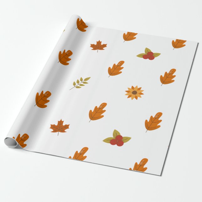 Papel De Regalo Cozy Fall Thanksgiving Dinner Party (Desenrollado)