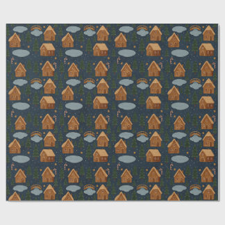 Papel De Regalo Cozy Gingerbread Village Pattern Wrapping Paper