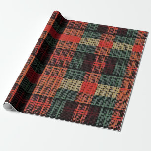 Papel De Regalo Cozy Knit Patchwork - Estilo de otoño de Boho vint
