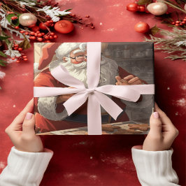 Papel De Regalo Cozy Santa's Workshop Wrapping Paper | Vintage Gin