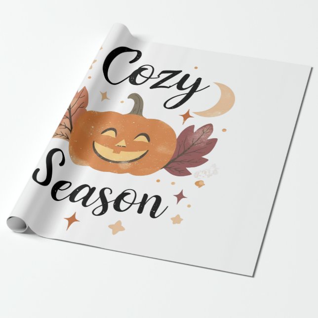 Papel De Regalo Cozy Spooky Season (Desenrollado)