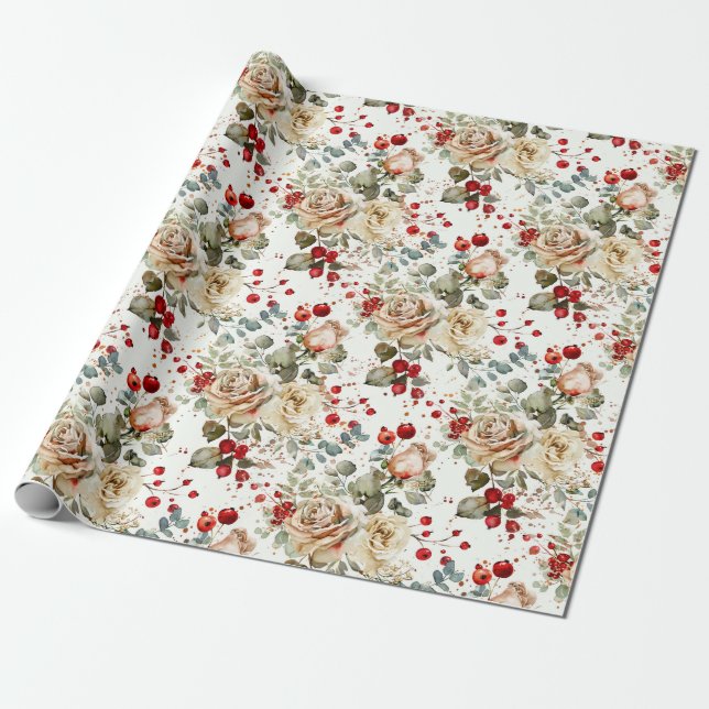 Papel De Regalo Cozy Vintage Christmas Pattern (Desenrollado)